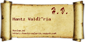 Hantz Valéria névjegykártya